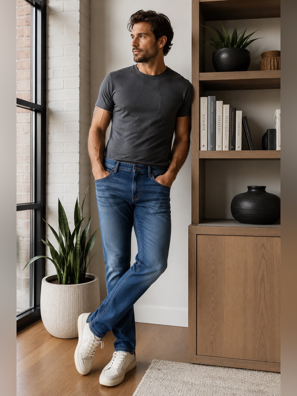 Liverpool Los Angeles Relaxed Straight Pembroke Men's Stretch Blue Denim Jeans